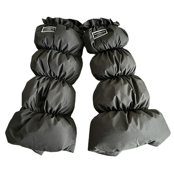 Sinyiin Padded Puffer Leg Warmers with Letter Label for Women Winter Thermal Boot Covers
