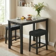 thumbnail image 2 of Gymax 3 PCS Bar Table Set w/ Charging Station Modern Counter Height Breakfast Table Gray, 2 of 8