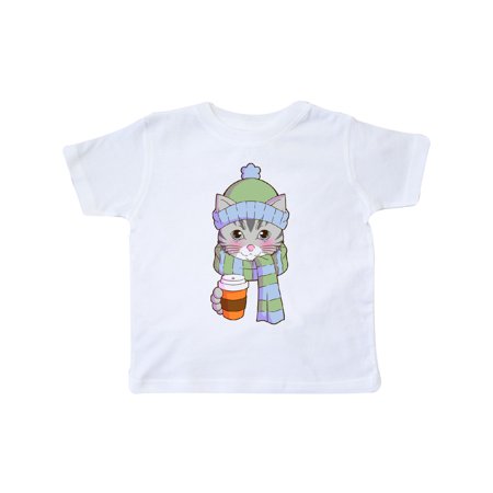 

Inktastic Cute Gray Tabby Cat in Scarf and Hat Gift Toddler Boy or Toddler Girl T-Shirt