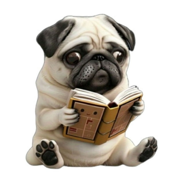 WHEANG Adorable Pug Acrylic Car Fragrance Diffuser 2D Cute Pugs Cars Aromatherapy Fun & Stylish Interior Accessory Fresh Scent Car Clip Decoration