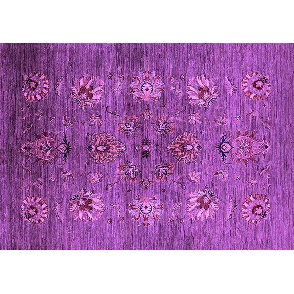 Ahgly Company Indoor Rectangle Oriental Purple Industrial Area Rugs, 2' x 5'