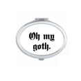 thumbnail image 1 of Exclamation Gothic Alphabet Mirror Portable Fold Hand Makeup Double Side Glasses, 1 of 3