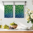 thumbnail image 3 of Peacock Feathers Kitchen Towels Set of 3, Ombre Blue Green Modern Animals Printed Absorbent Dish Towels for Kitchen, Microfiber Hand Towel, Quick Drying Tea Towel for Cleaning Decorative Dishcloths, 3 of 7