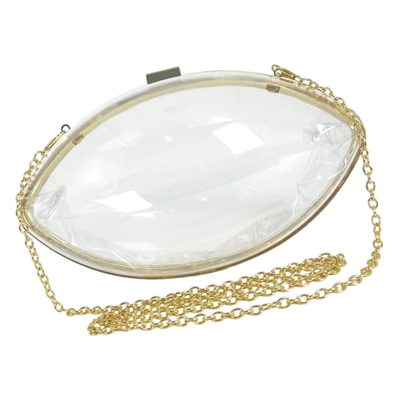 Clutches Purses Acrylic Clear Clutches Bags Ladies Evening Bag Football Shape Crossbody Shoulder Bag for Party Wedding
