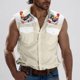 thumbnail image 4 of Camisas de Cuello para los Hombres de Moda Casual Imprimir Turndown Cuello sin Mangas Bolsillos Deportivos Tanque, Ligero Top de Verano, 4 of 5