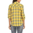 thumbnail image 4 of Avamo Women’s Check Plaid Shirts Sleeve Button Down Classic College Style Long Sleeve Collar Shirt Blouse Tops, 4 of 4