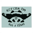 thumbnail image 2 of Black and White Cutting Board, Funny Animal Mascot Keep Calm and Hug a Panda Words Art, Decorative Tempered Glass Cutting and Serving Board, Large Size, Black White, by Ambesonne, 2 of 5