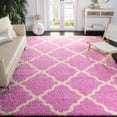 thumbnail image 3 of SAFAVIEH Dallas Logan Geometric Shag Area Rug, Pink/Ivory, 10' x 14', 3 of 9