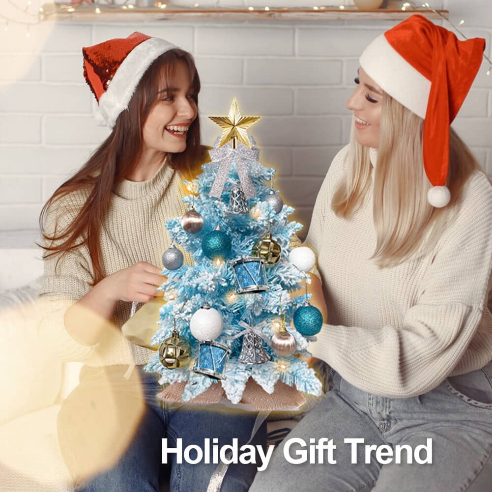 Kadyn Small Christmas Tree, 2ft Mini Christmas Tree, Artificial Small Desktop Xmas Tree with Tree Ornaments, for Christmas Thanksgiving Decorations-G Kadyn Small Christmas Tree, 2ft Mini Christmas Tree, Artificial Small Desktop Xmas Tree with Tree Ornaments, for Christmas Thanksgiving Decorations-G