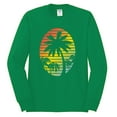 thumbnail image 2 of Tropical Palm Trees Silhouettes with Sunset | Mens Pop Culture Long Sleeve T-Shirt, Kelly, Large, 2 of 4