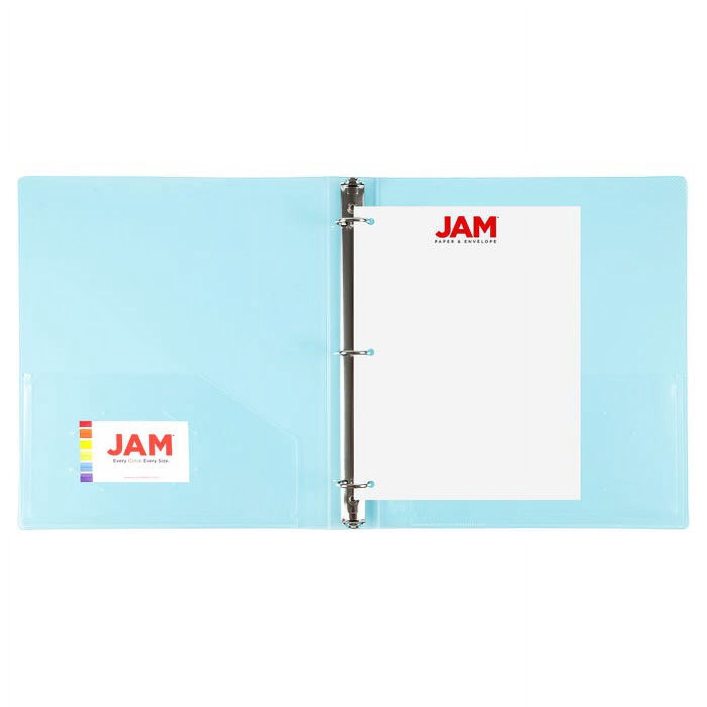 JAM Paper Plastic Binder, 1 inch, Light Blue, 11.5 x 10.25, 1 Pack