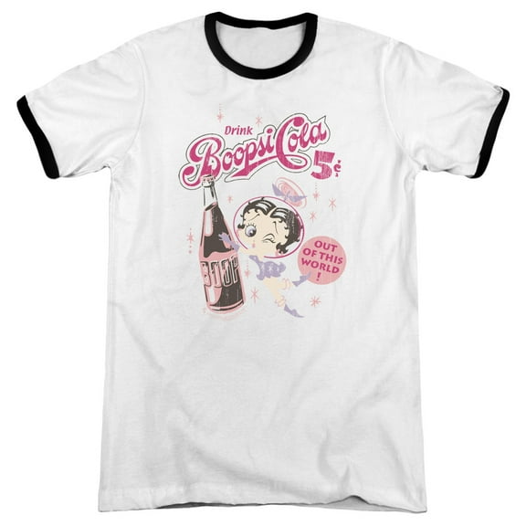 Betty Boop Boopsi Cola Adult Ringer White Black