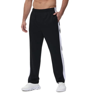 Men's Sweatpants Athletic Lounge Pants Open Bottom Casual Jersey Pants for Men with Pocket Black L