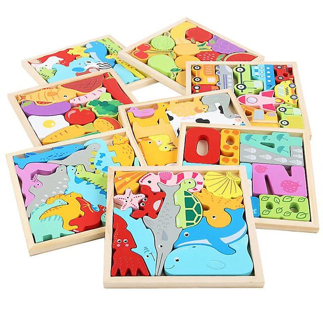 Montessori Tangram 3D Rompecabezas de madera Geometría Rompecabezas Constructor de madera Juego de mesa educativo XianweiShao 8390612805264