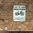 thumbnail image 2 of Life is Like Riding A Bicycle You Much Keep Moving, Metal Tin Sign, Vintage Art Poster Plaque Garage Home Wall Decor, 2 of 5