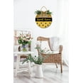 thumbnail image 3 of Eveokoki Home Sweet Home Bee Front Door Sign Funny Wreaths Hanging Wooden Plaque Decoration Round Rustic Wood Farmhouse Porch Decor for Home Front Door Decor, 12 x 12 Inch, 3 of 5