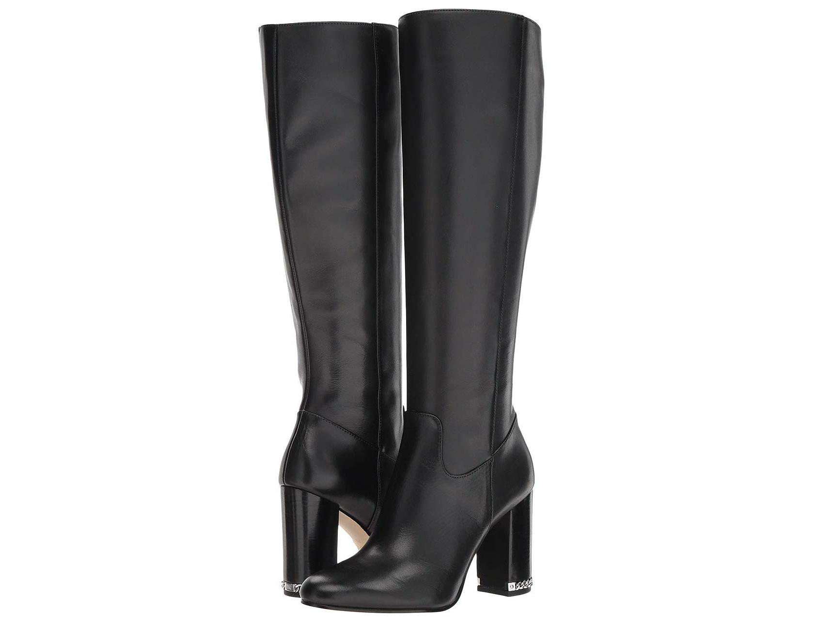 michael kors black leather knee high boots