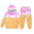 thumbnail image 6 of Gaexia Girls Fall Outfits Size 10-12 ,Girls Fashion Casual Print Hooded Long Sleeve Top And Pants For Big Kids Youth Two Piece Outfit With Soft Comfort Fit, 6 of 7