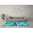 thumbnail image 3 of Ahgly Company Machine Washable Indoor Square Persian Turquoise Blue Bohemian Area Rugs, 6' Square, 3 of 4