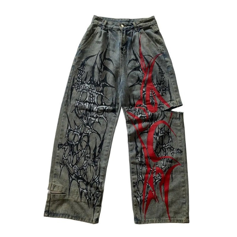 Streetwear Baggy Jeans Y2K Fashion Hip Hop Retro Pocket