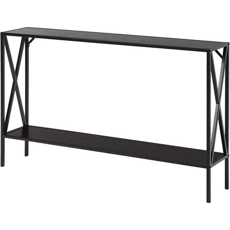 

Console Table 2-Tier 47.5 Inch Hallway Table for Entryway with Steel Structure and Shelf Elegant Table Perfect for Living Room Office Foyer Corridor Compact Entryway Table (Coffee)