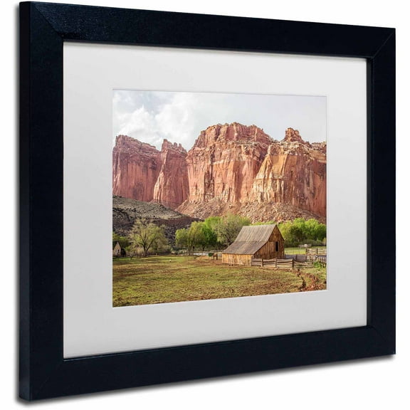 Trademark Fine Art "Capitol Reef Scenic" Canvas Art by Pierre Leclerc, White Matte/Black Frame