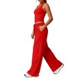 thumbnail image 6 of uvwlwu Women 2 Piece Workout Outfit Racerback Tank Top Waist Wide Leg Pants with Pockets Casual Set for Running Yoga Fitness Activities,M, 6 of 9