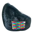 AcEssentials Structured Fur Tablet Chair, Multiple Colors, Black
