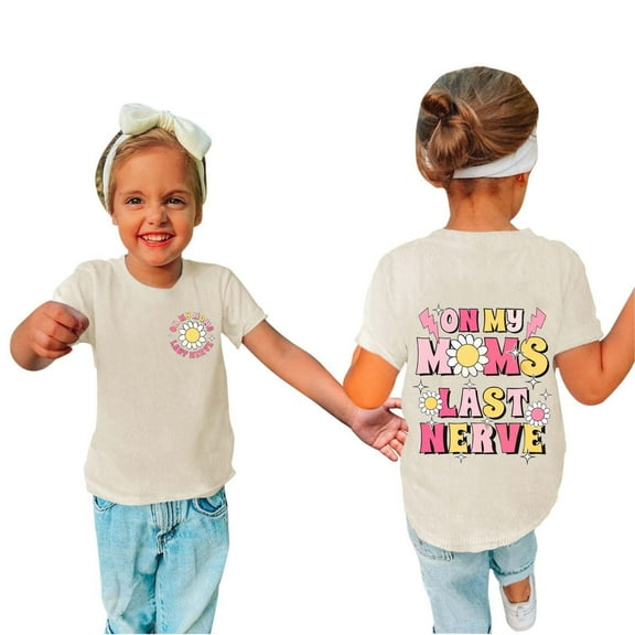 Bnwani Summer Rollbacks Girls Boys Toddler Floral Print Short-sleeved Tops Baby Boy Cotton Comfortable Soild Tops Blouse Size 3-4 T