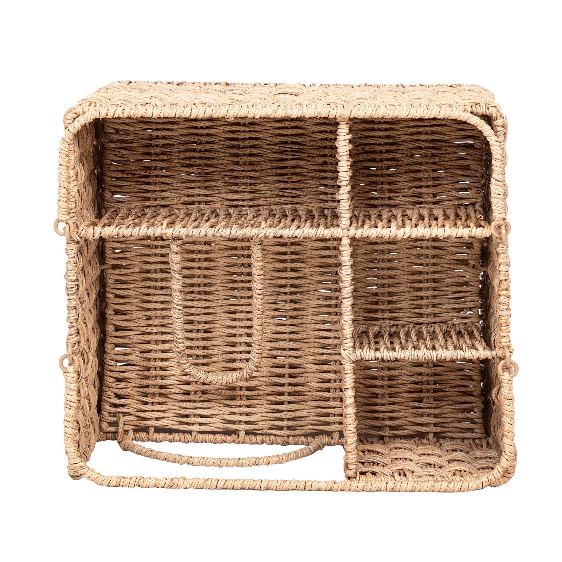 (2 pack) Better Homes & Gardens Resin Rattan All-in-one Serving Caddy, Beige