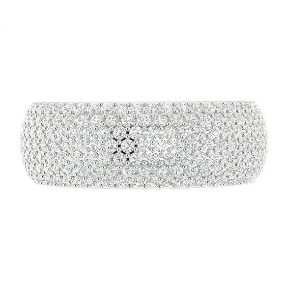Wide Band Pave Set Full Eternity Band Ring 2.5 Ct Simulated Diamond 14K White Gold Over