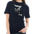 thumbnail image 3 of Oversized US Navy Tomcat F14 Graphic Design Short Sleeve Cotton Jersey T-Shirt - Navy XL, 3 of 4