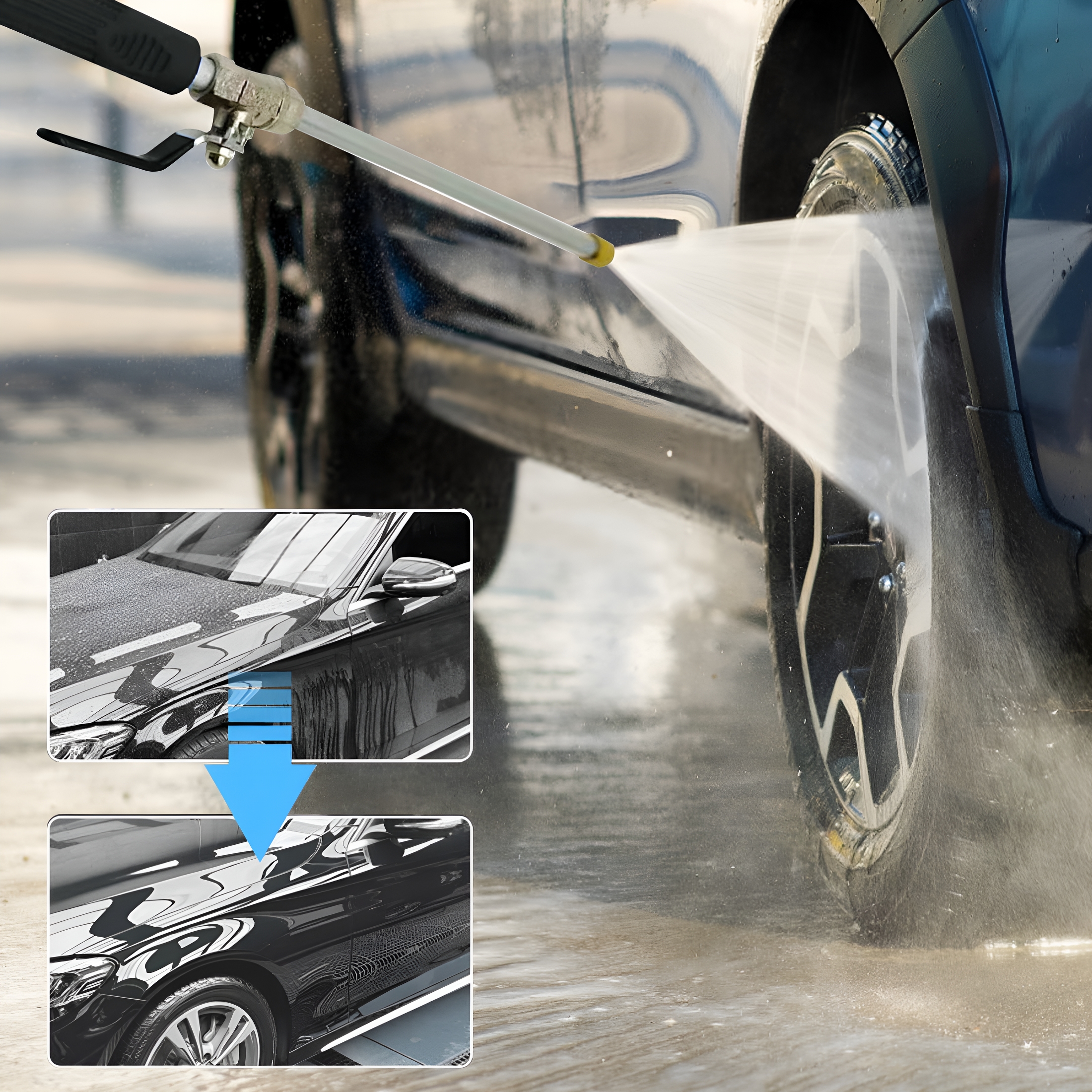 ZHZFKQ 2026 New Hydro Jet High Pressure Washer Wand,Portable High Pressure Water Gun,Extendable Washer Sprayer with 2 Mode Water Hose Nozzle for Garden Hose,Foam Cannon Car Washing