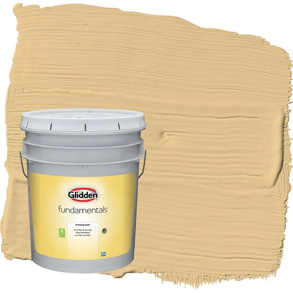 Glidden Fundamentals Halo / Yellow Flat Interior Paint, 5 Gallon