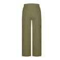 thumbnail image 5 of Cargo Pants for Women High Waisted Hiking Pants Baggy Stretchy Wide Leg Y2K Streetwear with Pockets Green L, 5 of 8