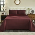 thumbnail image 6 of Jacquard Matelassé 100% Cotton Basketweave 3-Piece Bedspread Set, Embossed Cotton Fabric, Soft, Breathable, Medium Weight, Basketweave, Oversized Bedding , Twin, Garnet by Blue Nile Mills, 6 of 7