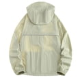 thumbnail image 5 of Zivyakyro Hiking Wind Breaker Jackets Mens Rain Long Sleeve Performance Cycling Loose Jackets Zip up Lightweight Plain Khaki M, 5 of 9