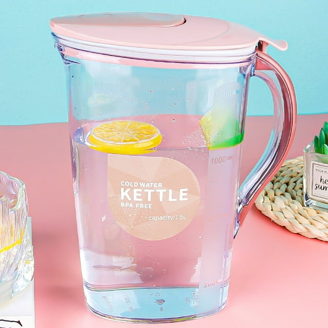 1.4 L Heat-Resistant Cold Water Storage Container with Pop-Up Lid and Leak-Proof Seal for Beverages
