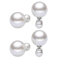 thumbnail image 1 of Pendientes de bola de doble cara para mujer: pendientes elegantes y de moda con pendientes de perlas en la parte delantera y trasera, 1 of 6