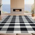 thumbnail image 2 of Design&I 4'x6' Washable Area Rug Striped Farmhouse Plaid Inspired Band Grid Front Minimalist Bold for Dorm Room, Living Apartment, Flatweave Daily Traffic Ready, 2 of 7