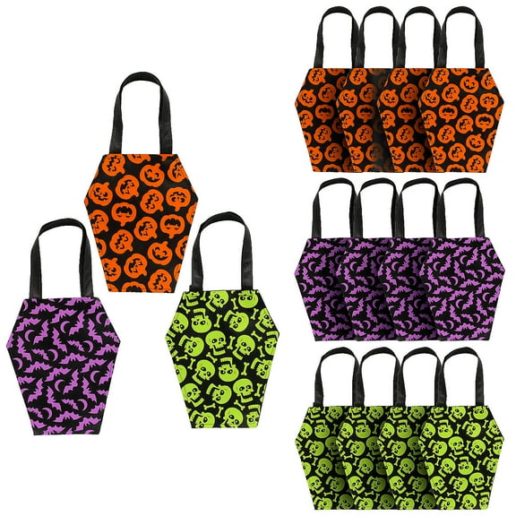 10" x 12" Medium Coffin-Shaped Nonwoven Tote Bags - 12 Piece