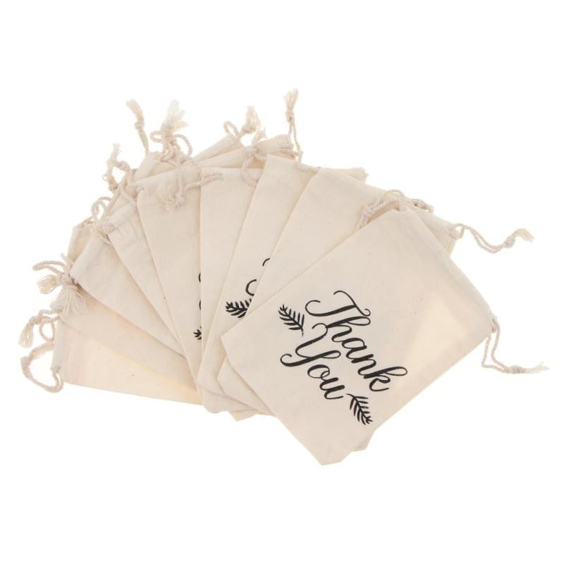 New Design 10Pcs Drawstring Jewelry Pouches Cotton Gift Bags Wedding Favors 