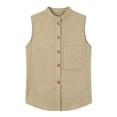 ClodeEU Women's Stand Collar Sleeveless Button Down Blouse,Casual Solid ...