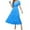 Blue, variant on HJYCHN Women's Short Sleeve Maxi Dress with V-Neck Out Eyelet Ruffle Swing A-Line Long Casual Design Red S