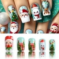 thumbnail image 2 of Christmas Press On Nails Snowman False Nails Lovely Elk Full Cover Stick on Nails Santa Claus False Nails for Woman, 2 of 9