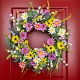 thumbnail image 6 of DIYFLORU Store 22 Inches Summer Wreaths for Front Door Spring Door Wreath Summer Floral Wreath with Wildflower Daisy for Wall Indoor Outside, 6 of 6