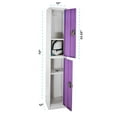 thumbnail image 2 of AdirOffice 72" Steel 2 Tier Large Metal Storage Locker w/2 Doors, Purple, 2 of 7