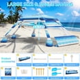 thumbnail image 5 of Beach Umbrella Canopy, 6-Corner Sun Shelter Tent with UV Protection & Side Wall, Blue&White Stripes, 5 of 9
