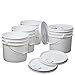 thumbnail image 3 of Hudson Exchange Premium Gallon Bucket With Spouted Lid, Hdpe, White, 4 Pack, 3.5 Gallon, 3 of 4