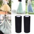 thumbnail image 2 of KALLORY Wedding Tulle Organza Fabric Roll Black 1Pcs 90X6 In Polyester For Tutu Skirt Diy Craft, 2 of 10